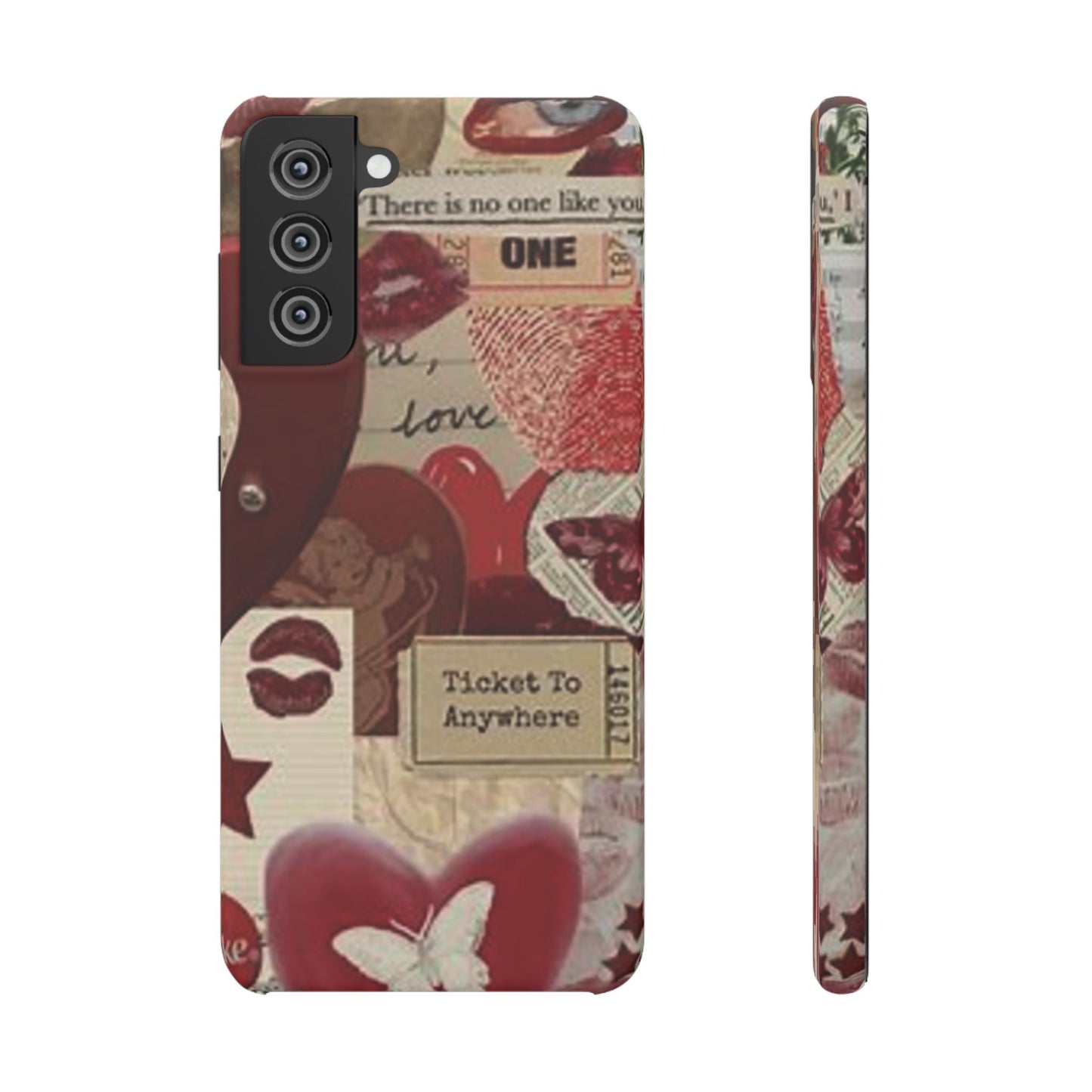 red collage phone case