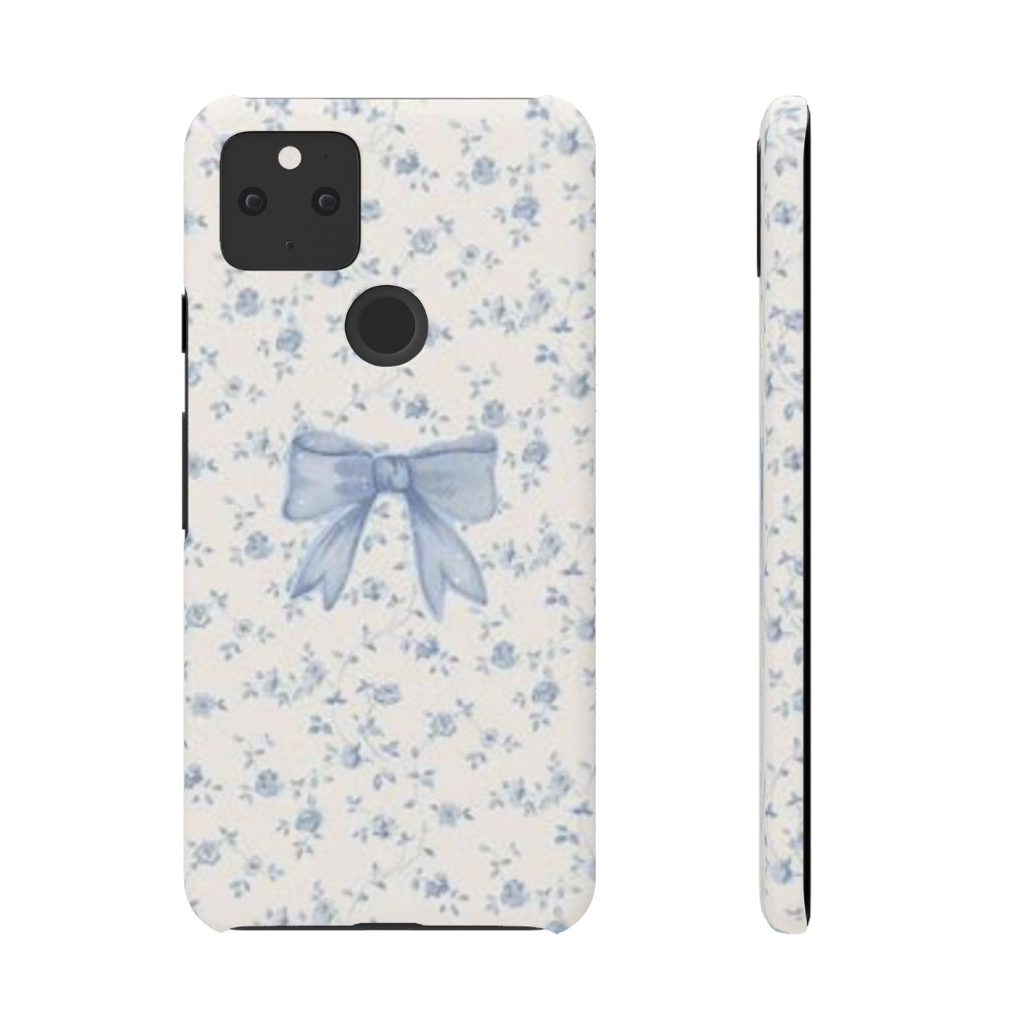 blue flowers and bow phone case