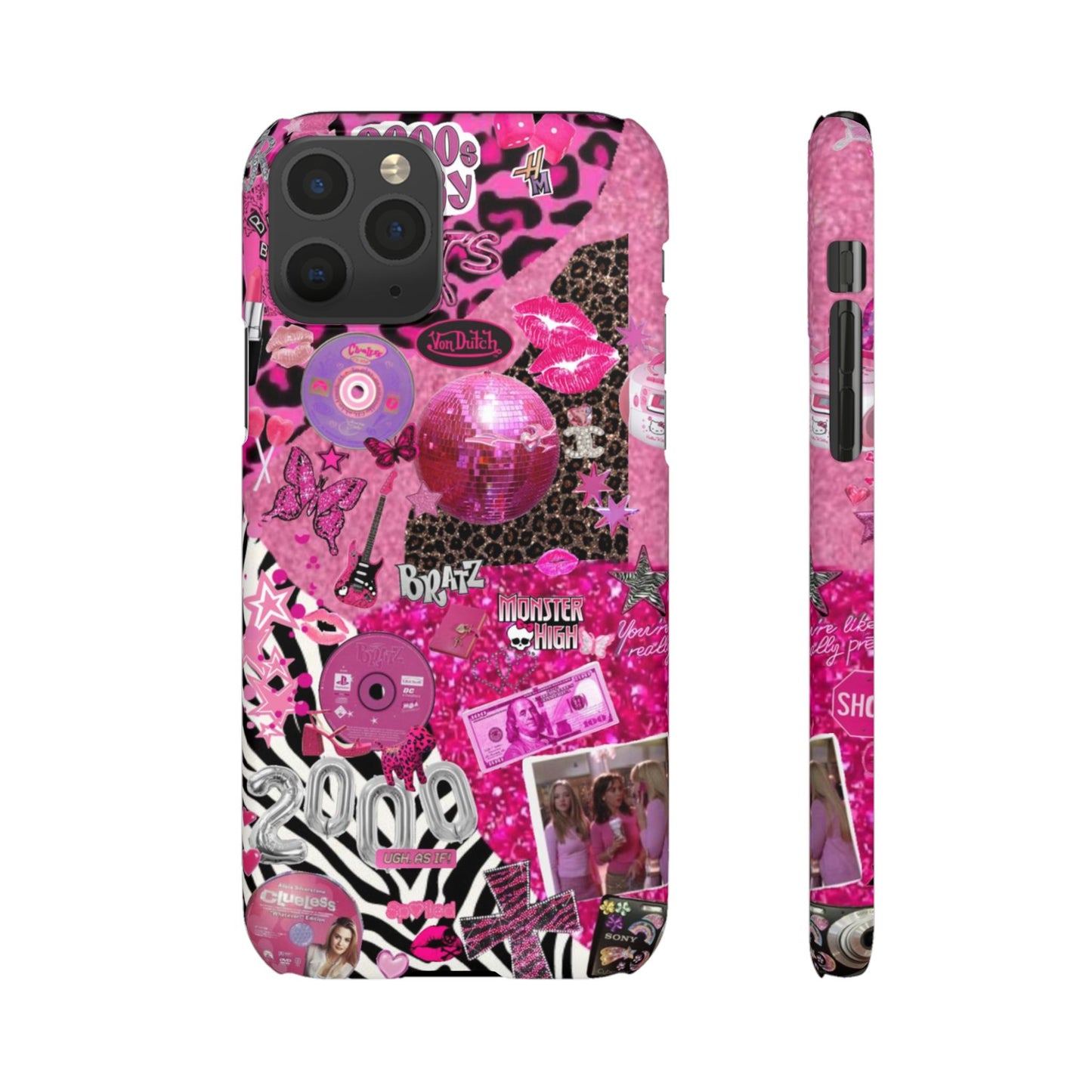 y2k trashy pink phone case