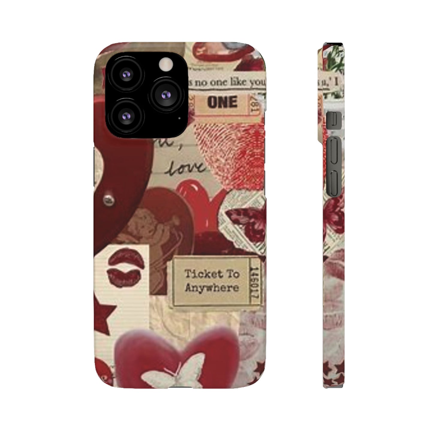 red collage phone case