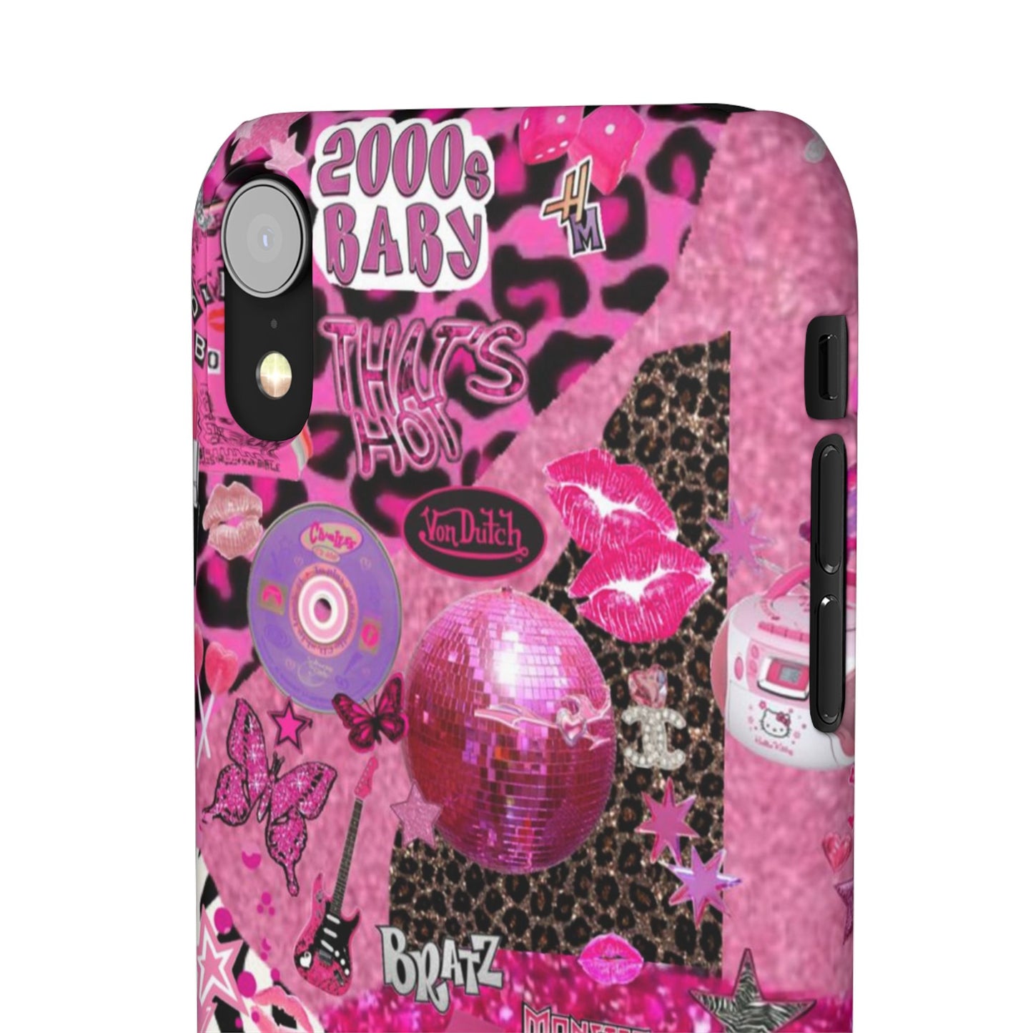 y2k trashy pink phone case