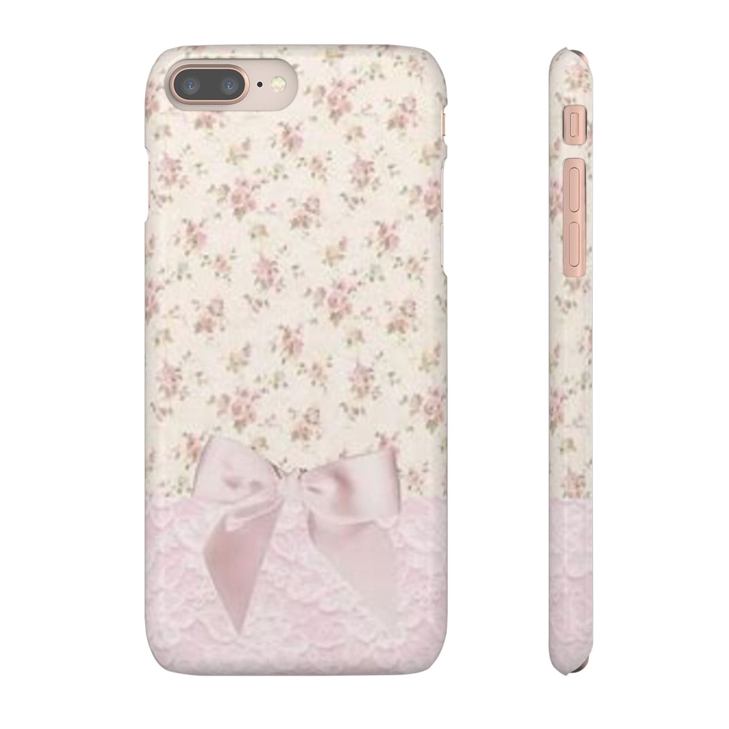 pink flower lace bow phone case