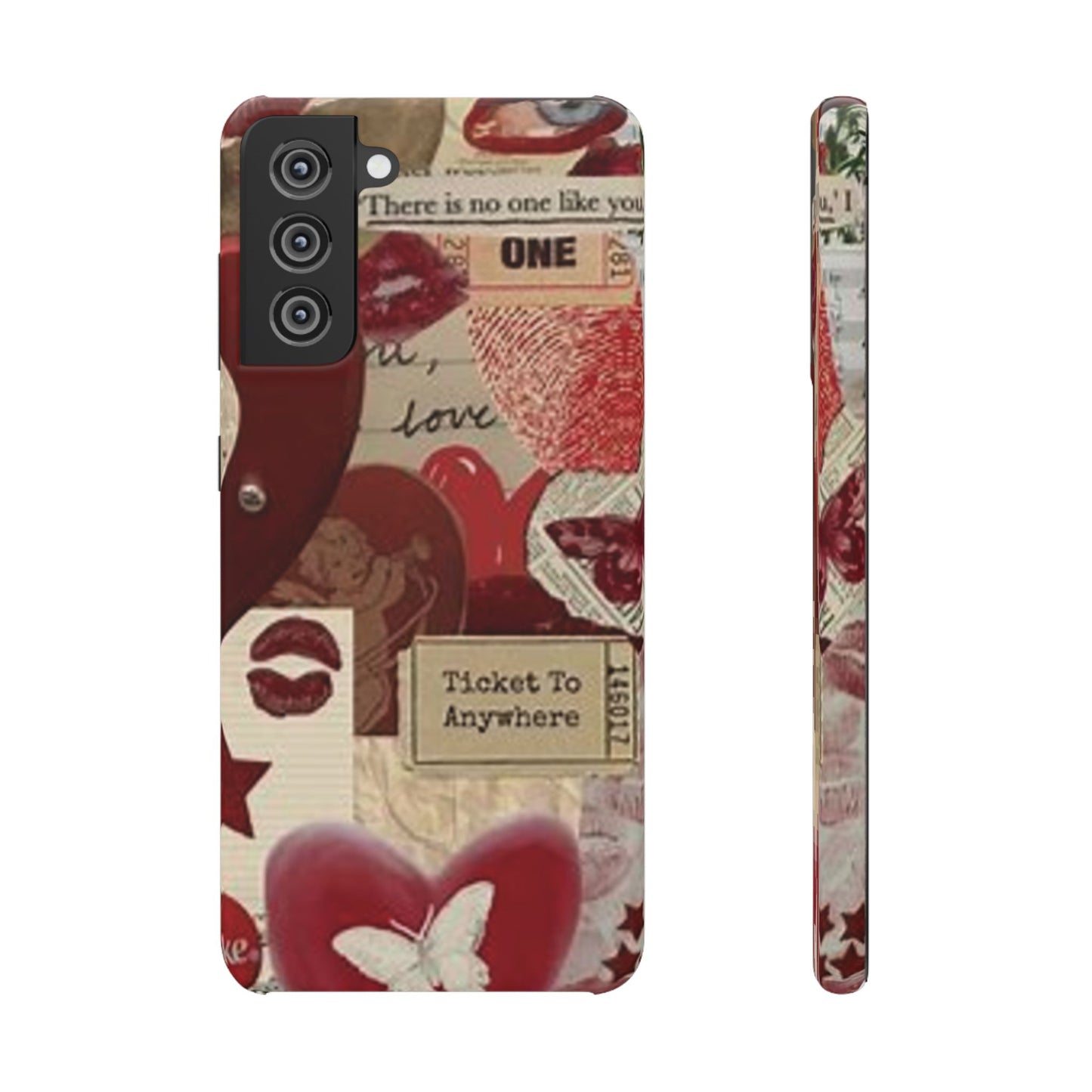 red collage phone case