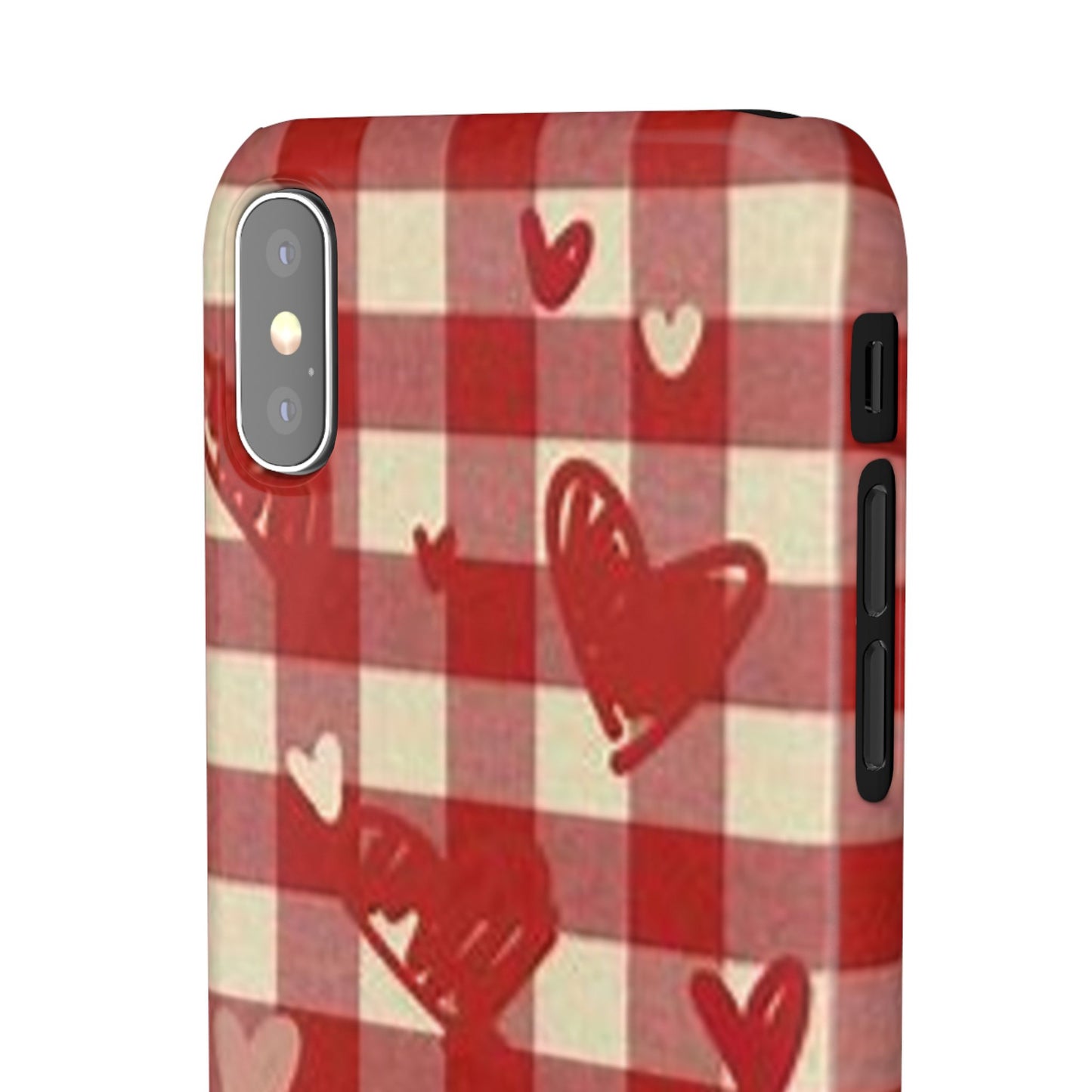 red plaid hearts phone case