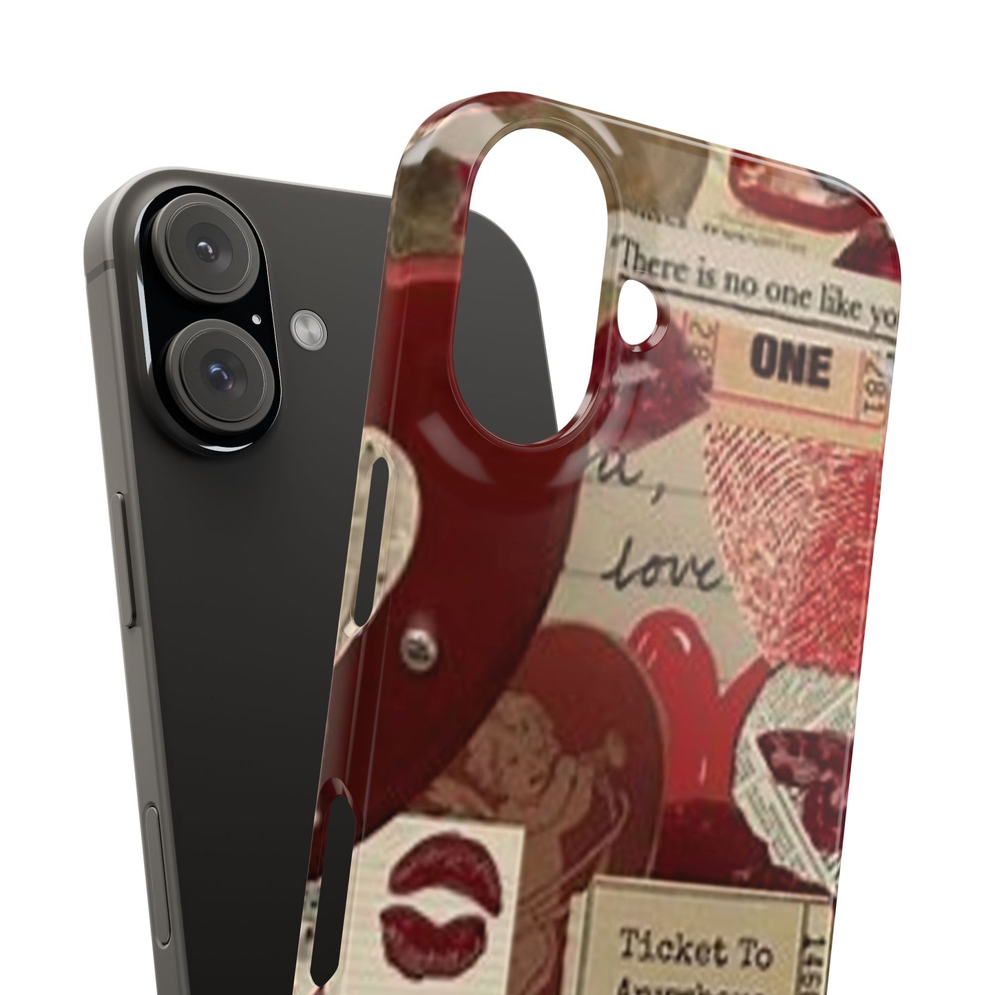 red collage phone case