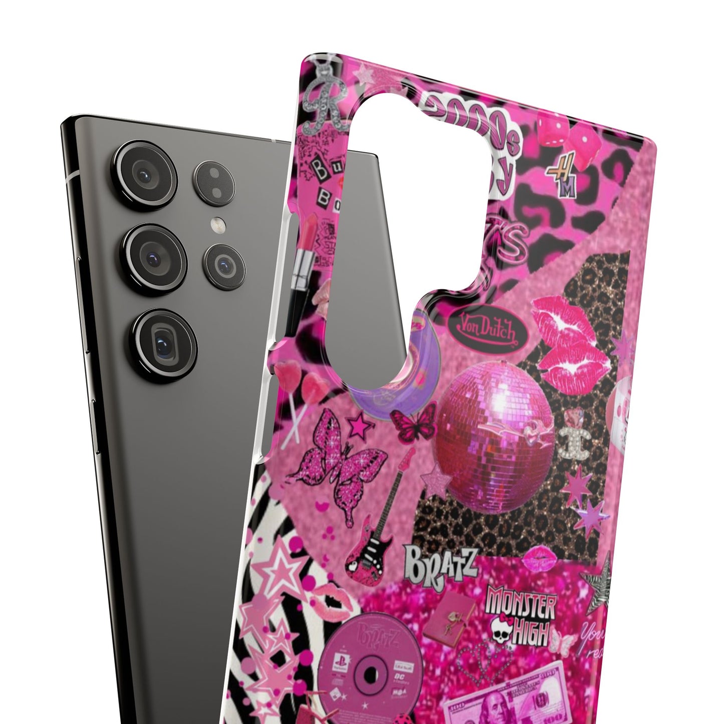 y2k trashy pink phone case