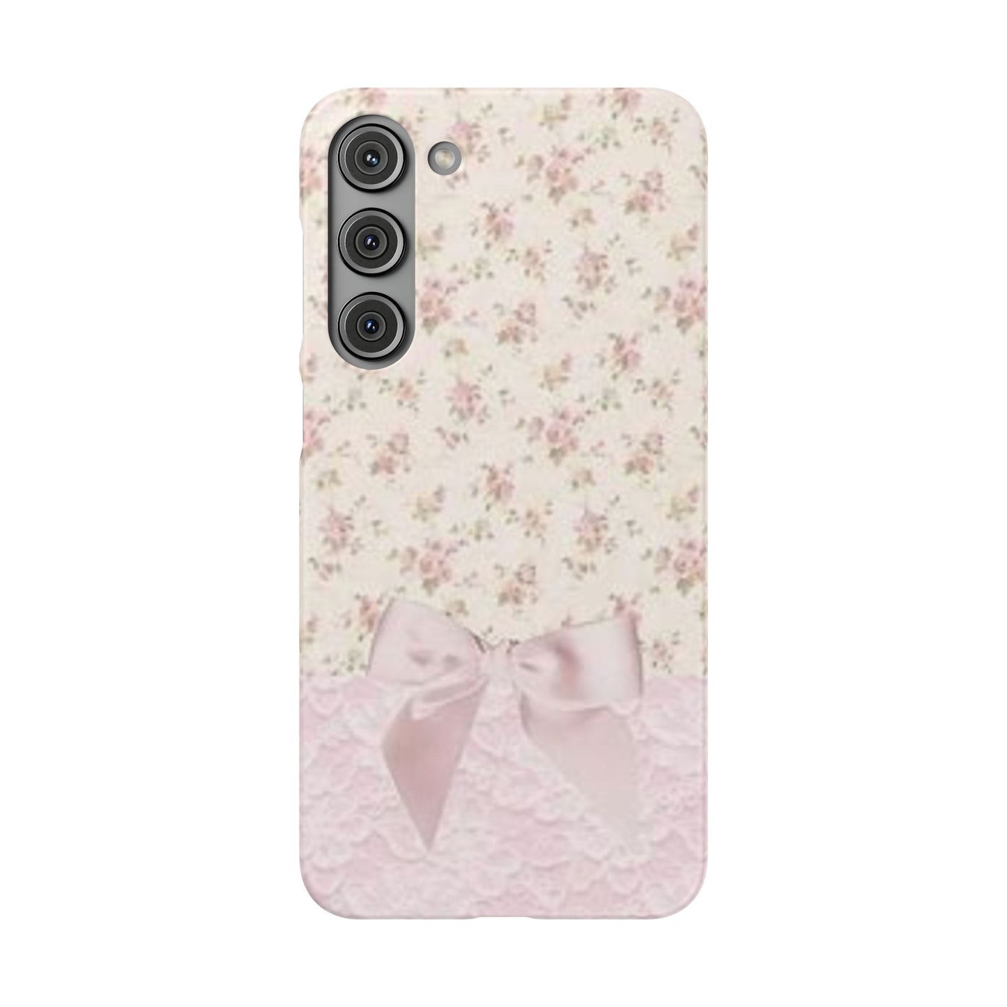 pink flower lace bow phone case