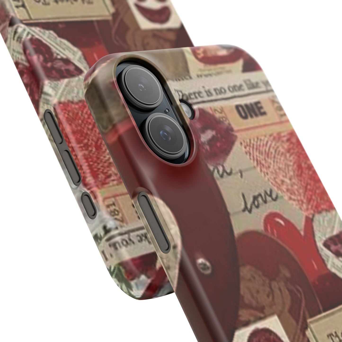 red collage phone case