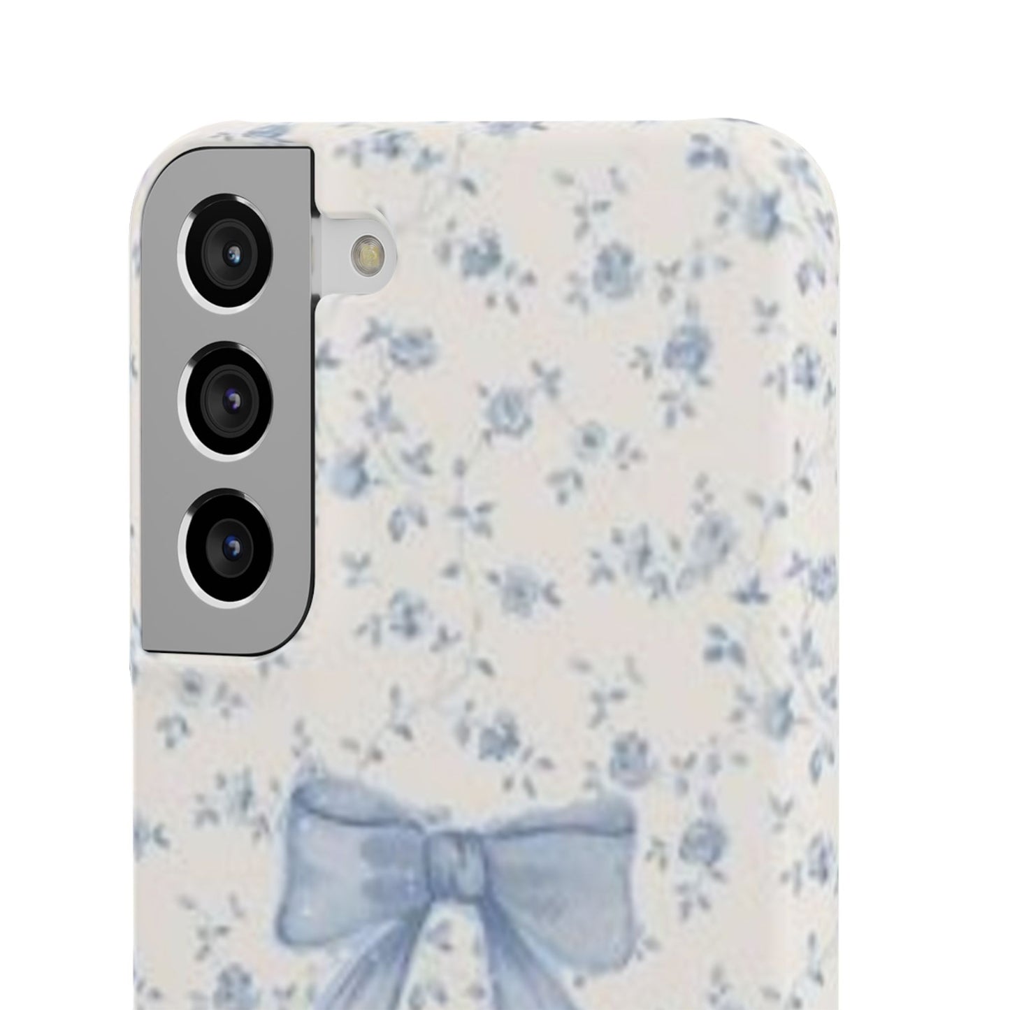 blue flowers and bow phone case