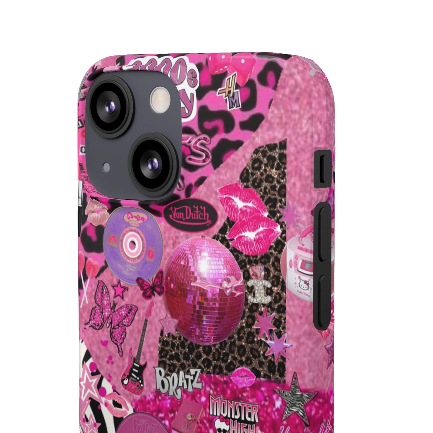 y2k trashy pink phone case