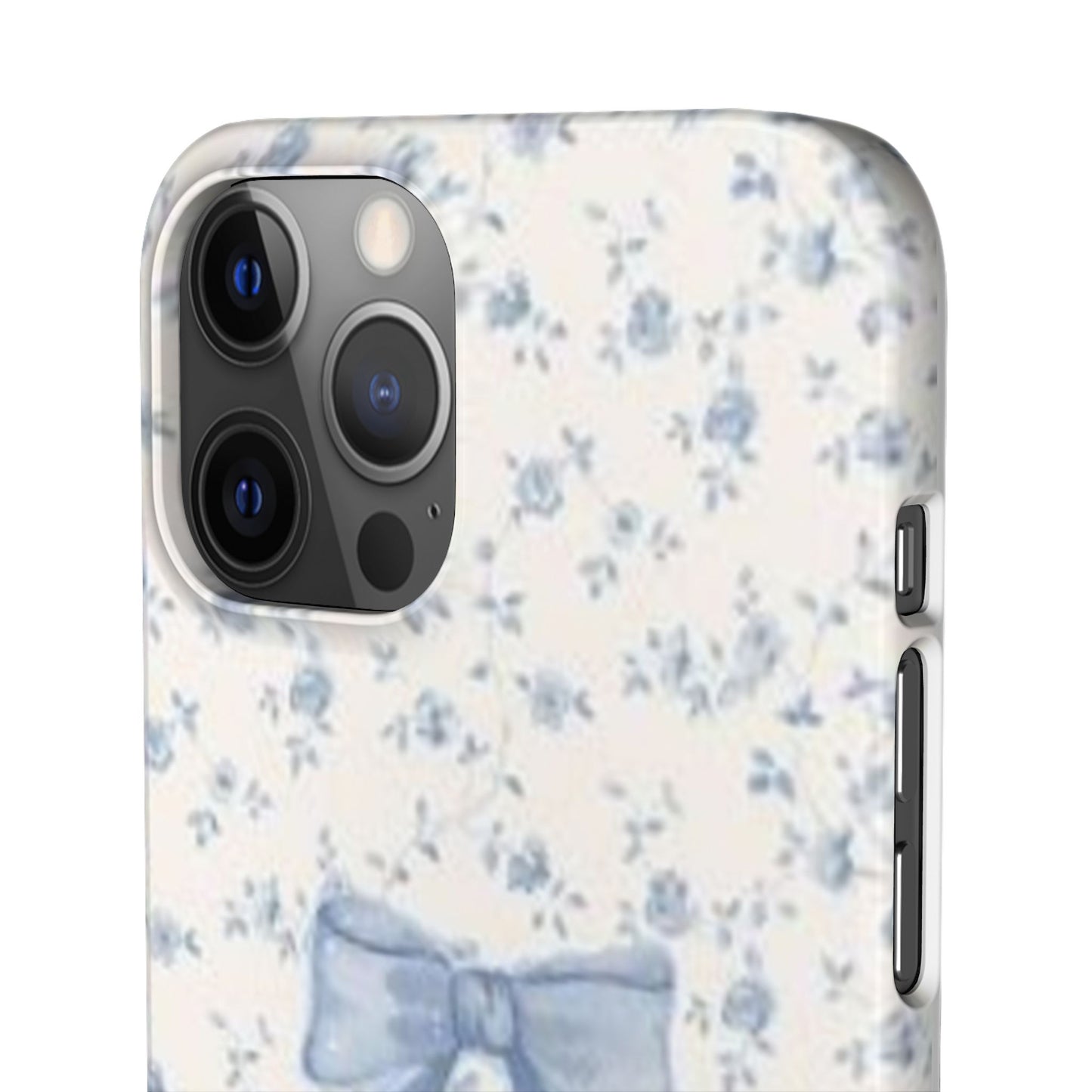 blue flowers and bow phone case