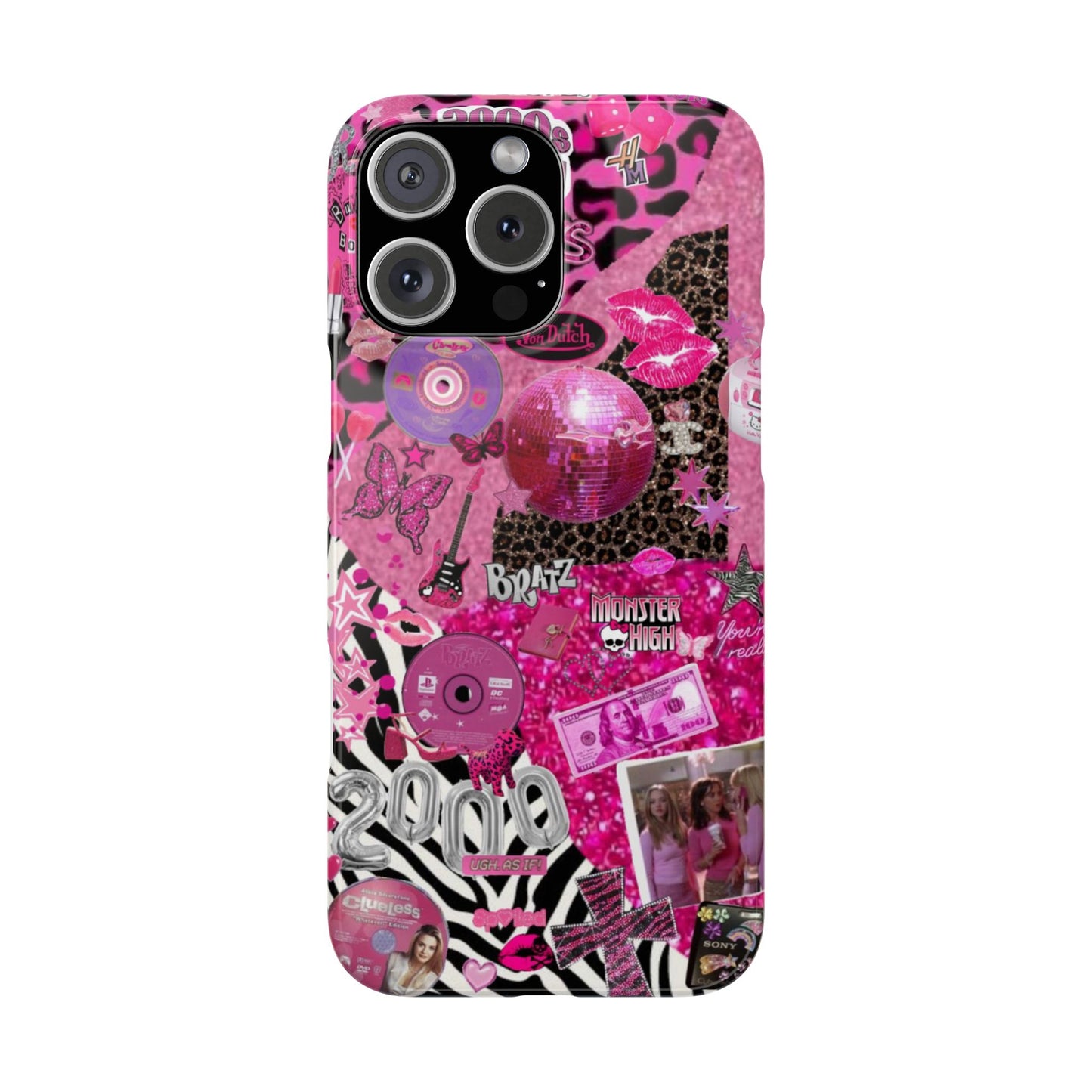 y2k trashy pink phone case