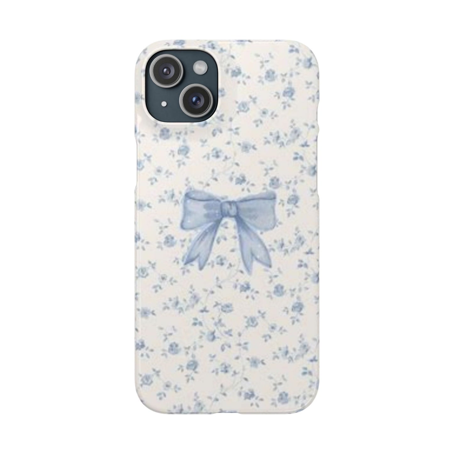 blue flowers and bow phone case