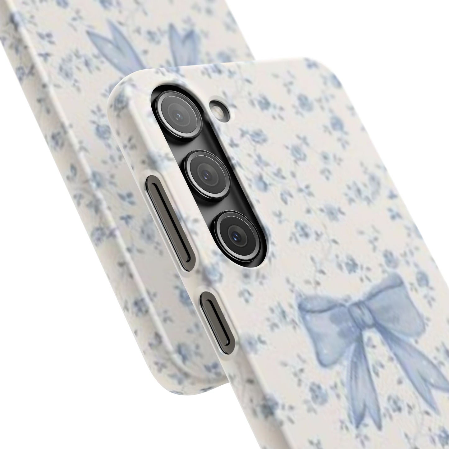 blue flowers and bow phone case