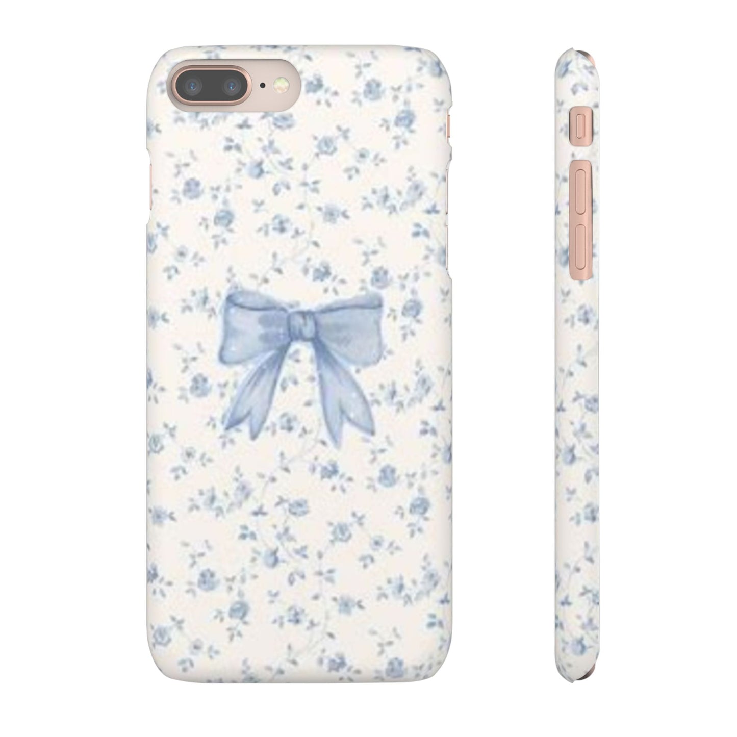 blue flowers and bow phone case