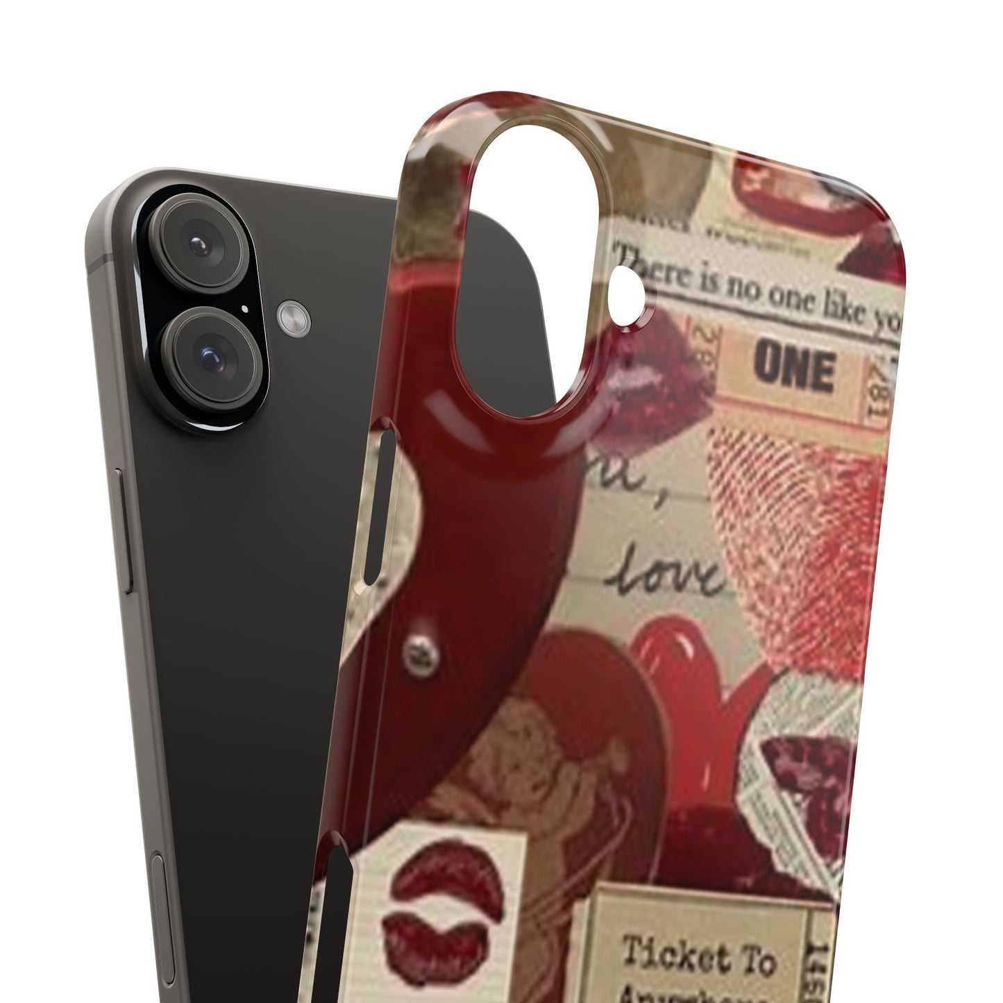 red collage phone case