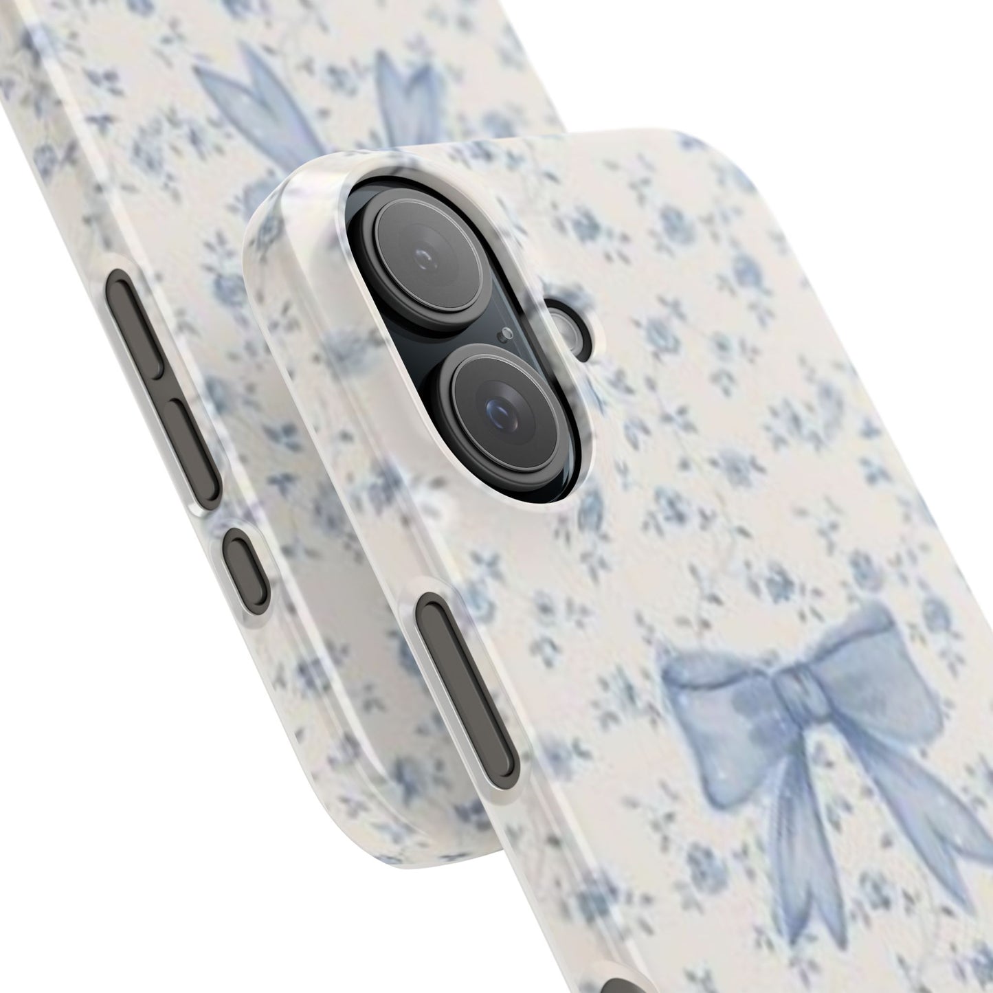 blue flowers and bow phone case