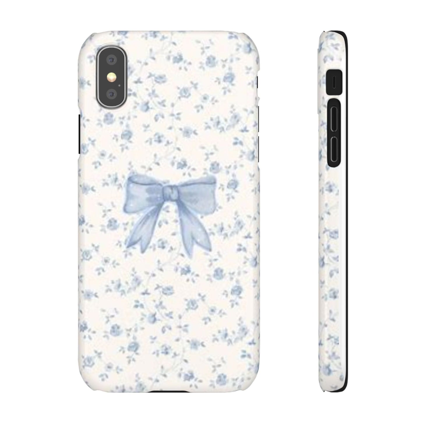 blue flowers and bow phone case