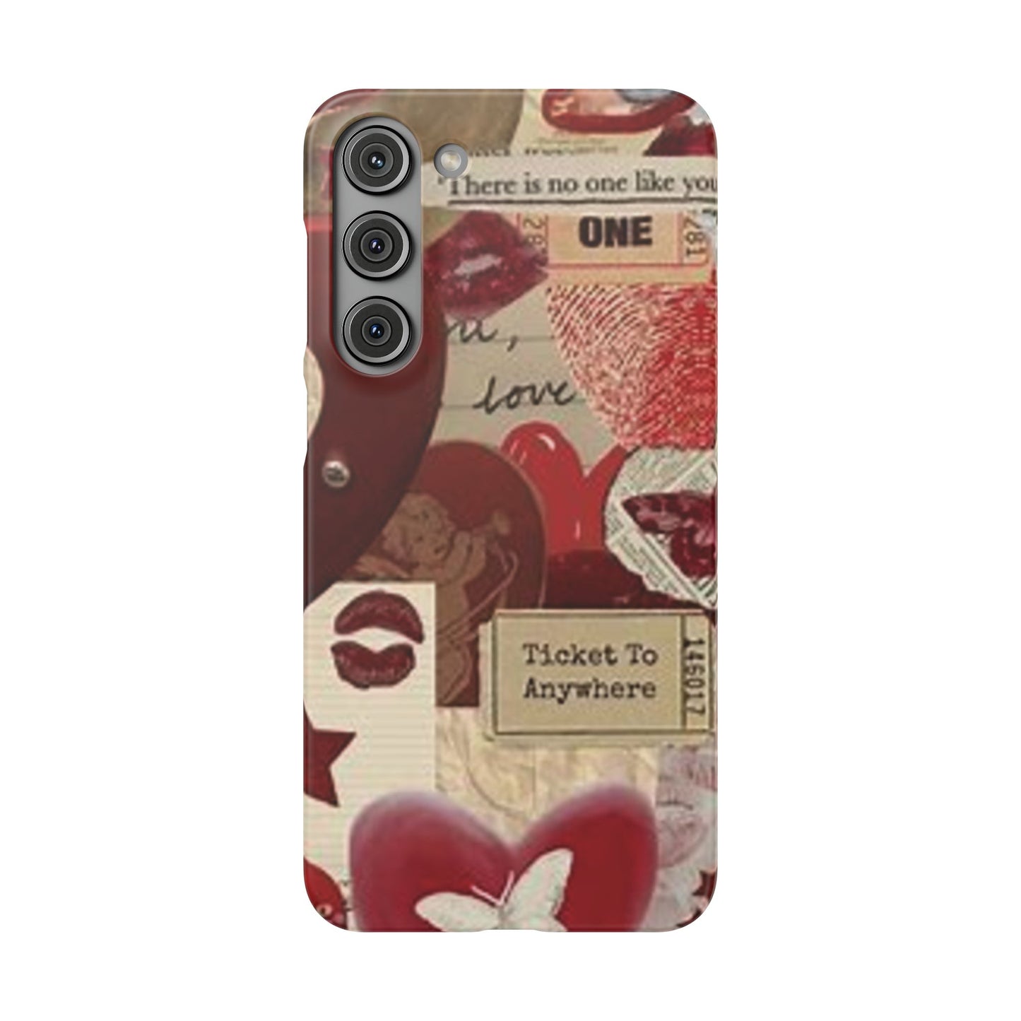 red collage phone case