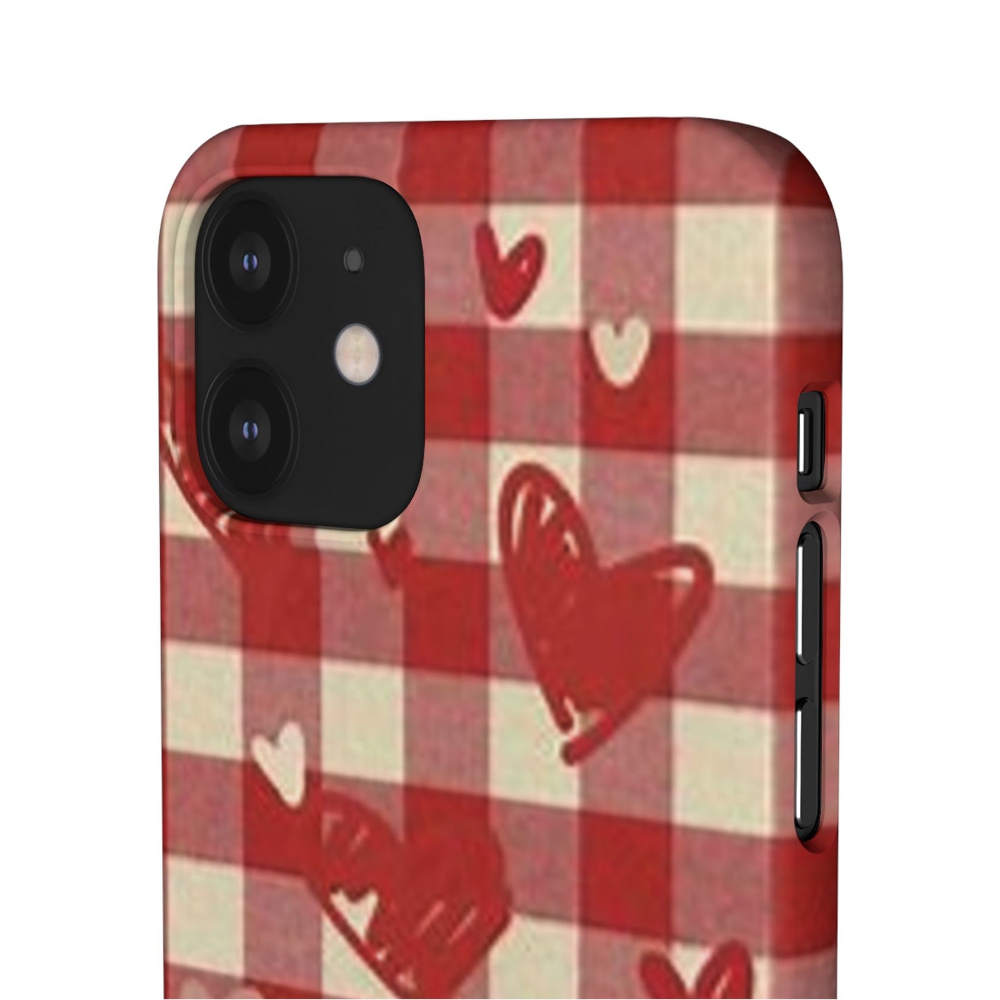 red plaid hearts phone case