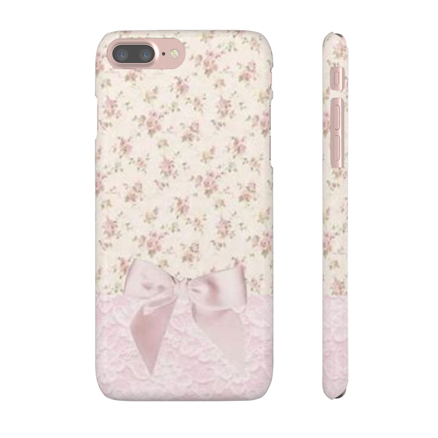 pink flower lace bow phone case