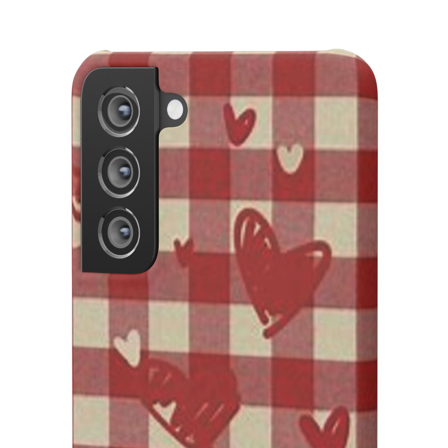 red plaid hearts phone case