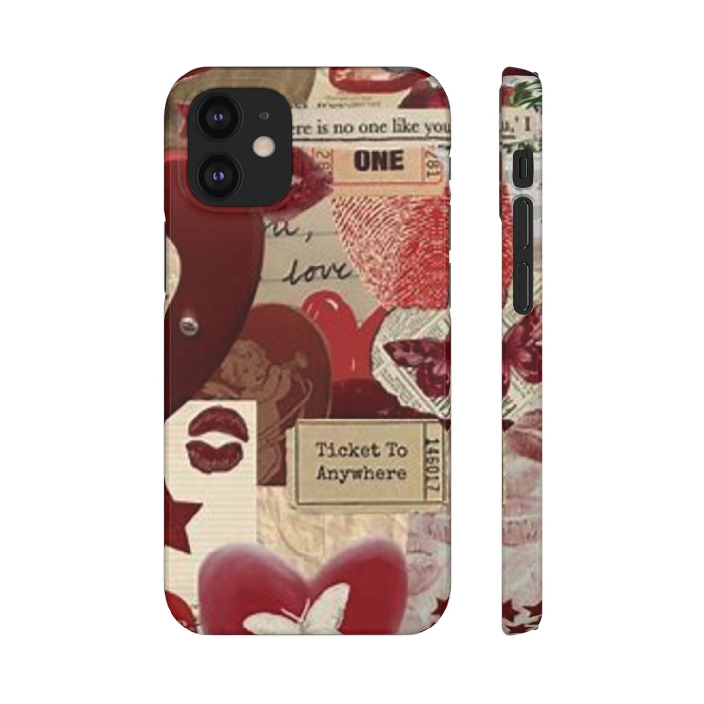 red collage phone case