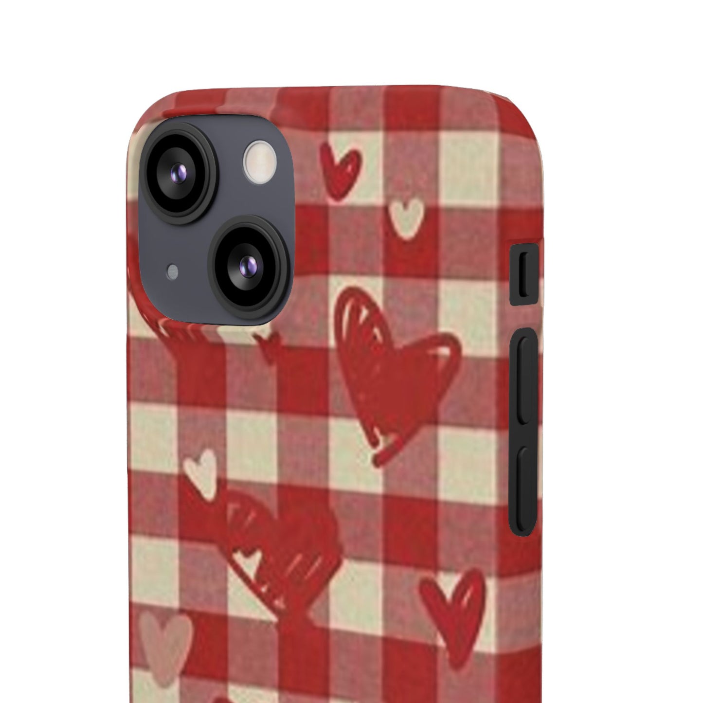 red plaid hearts phone case