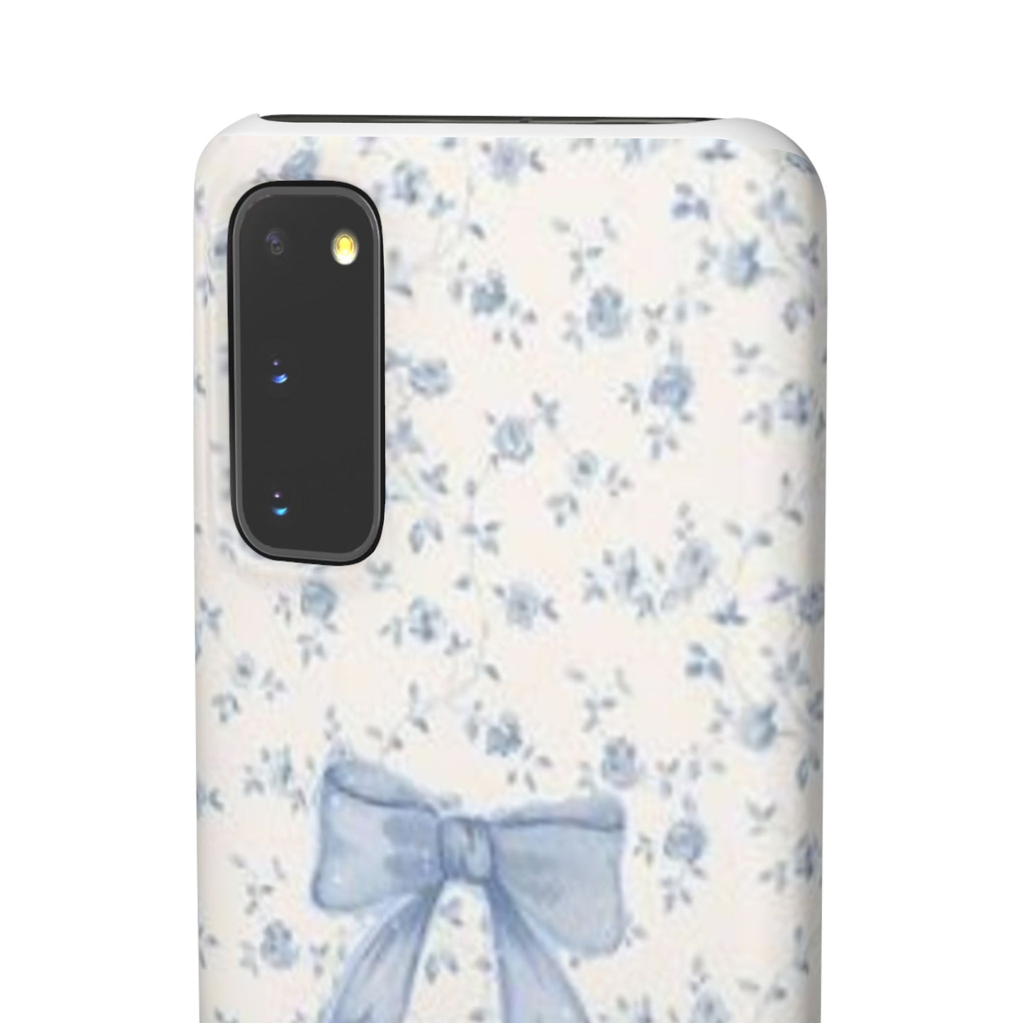 blue flowers and bow phone case