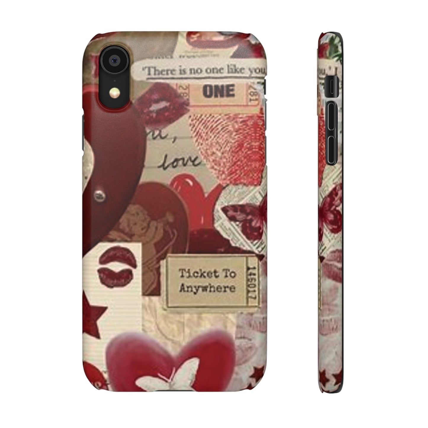 red collage phone case