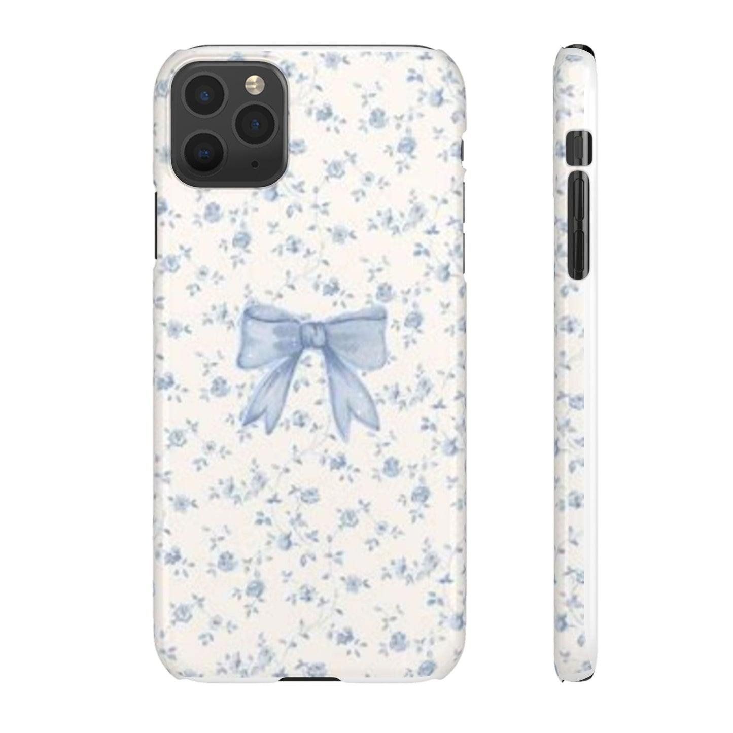 blue flowers and bow phone case