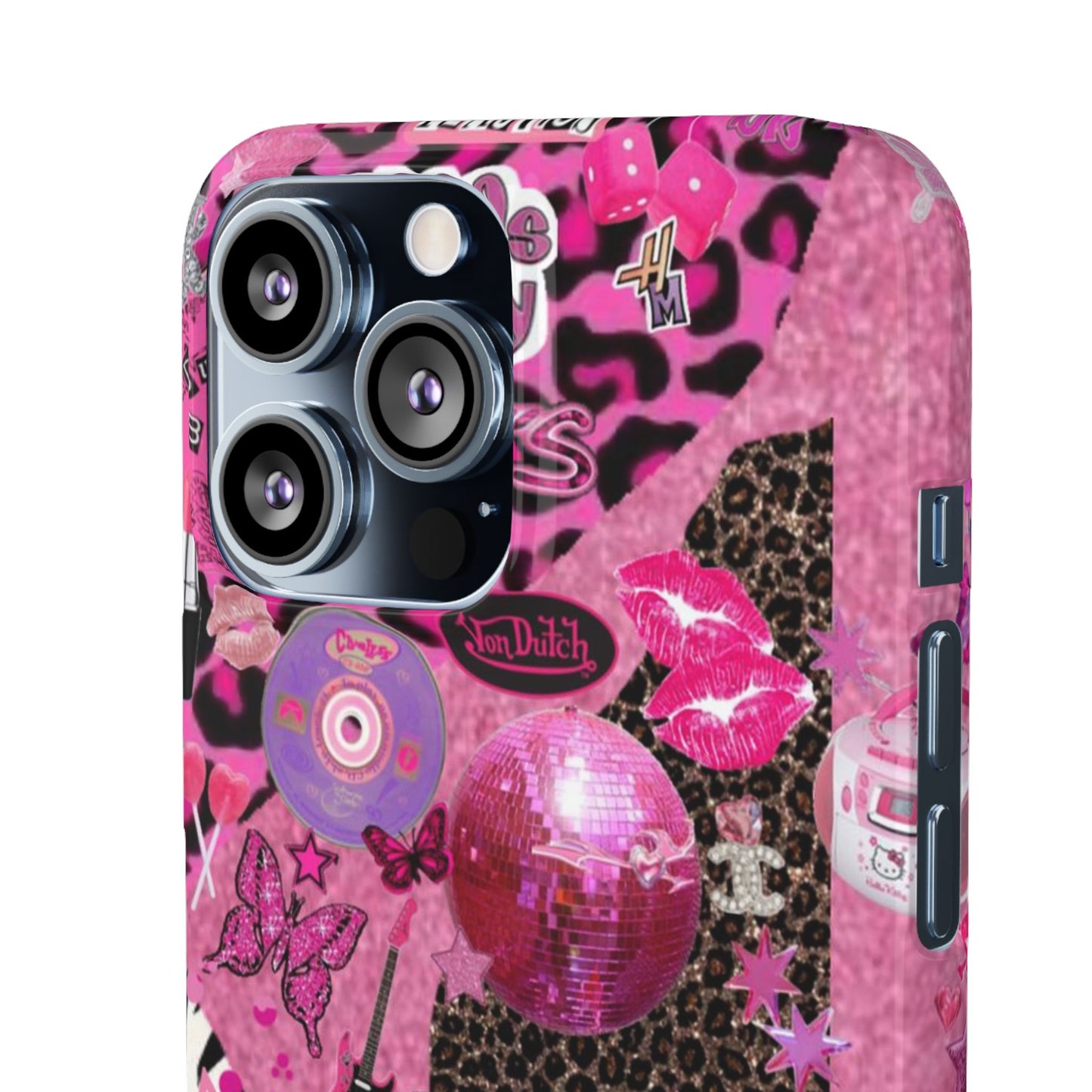 y2k trashy pink phone case