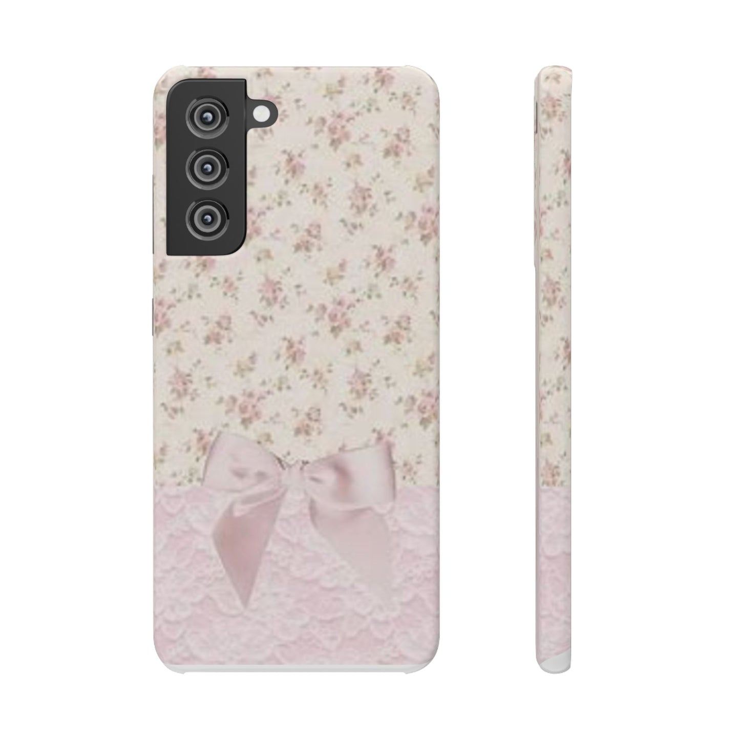 pink flower lace bow phone case