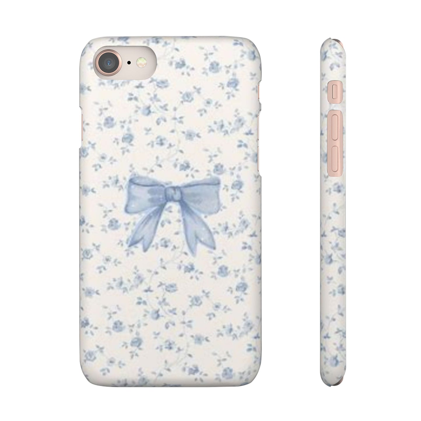 blue flowers and bow phone case