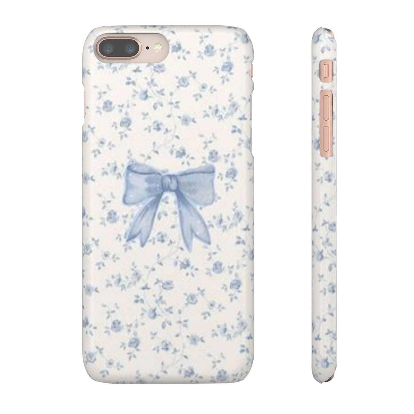 blue flowers and bow phone case