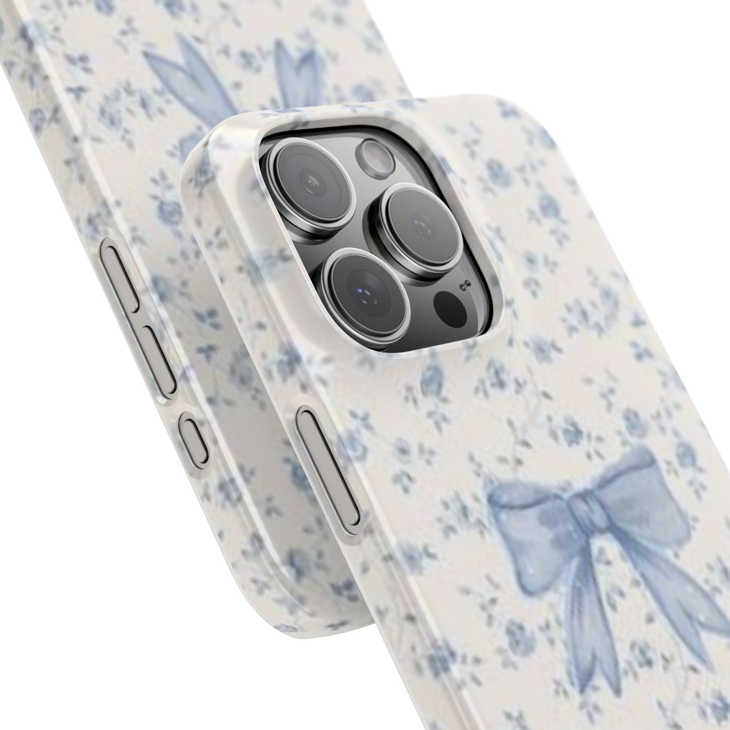 blue flowers and bow phone case