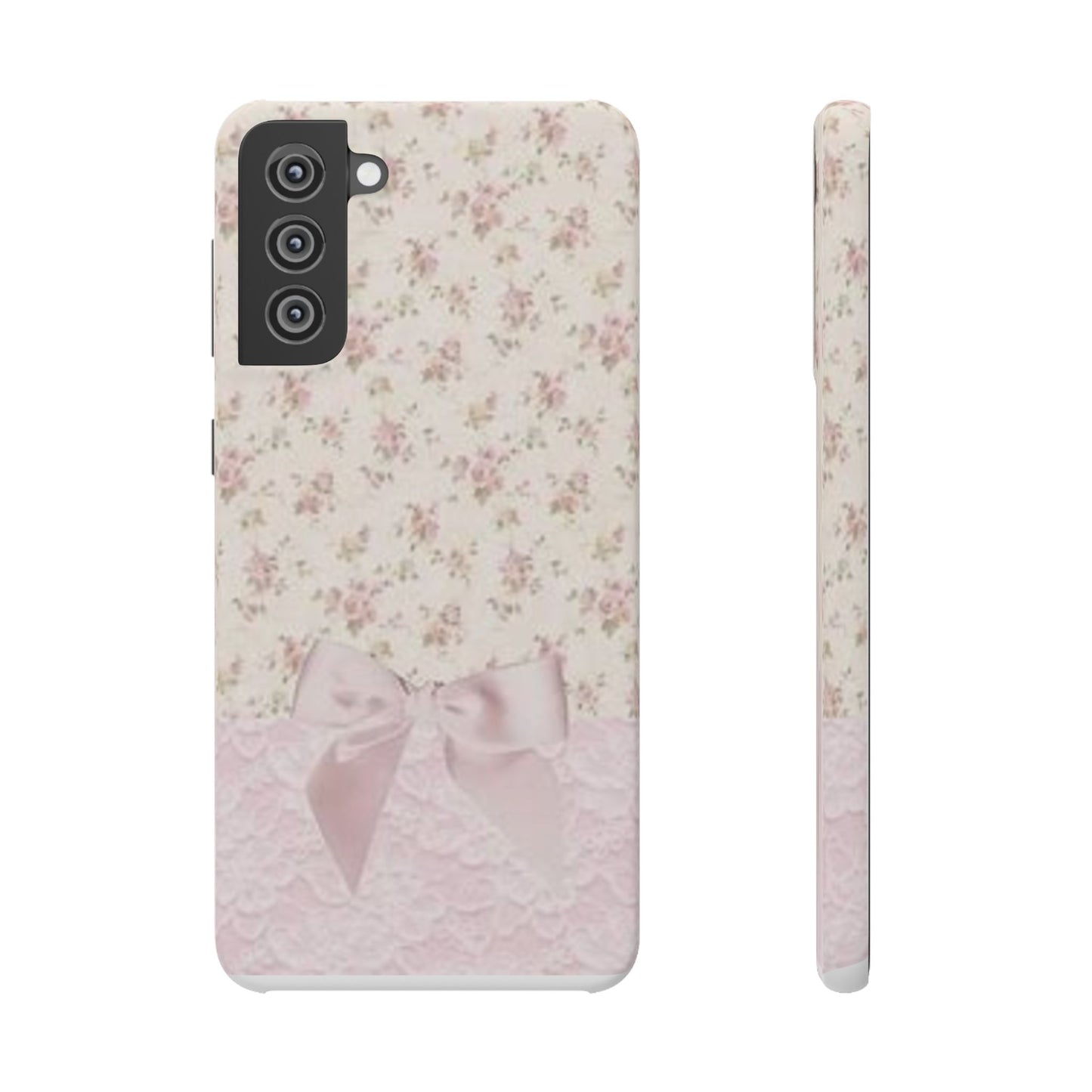 pink flower lace bow phone case