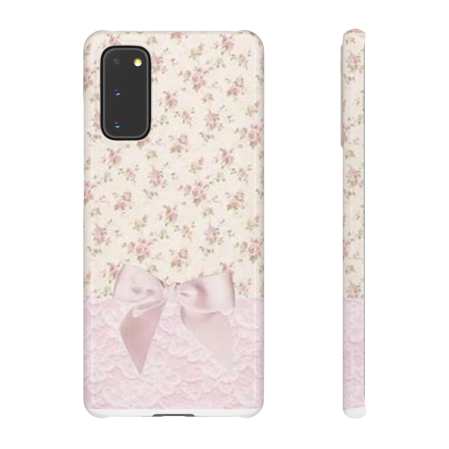 pink flower lace bow phone case