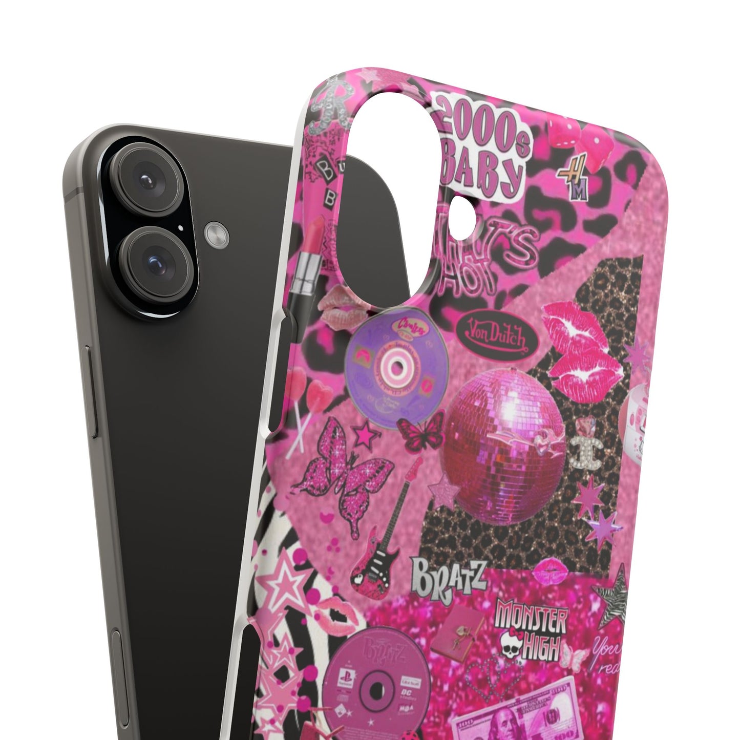 y2k trashy pink phone case