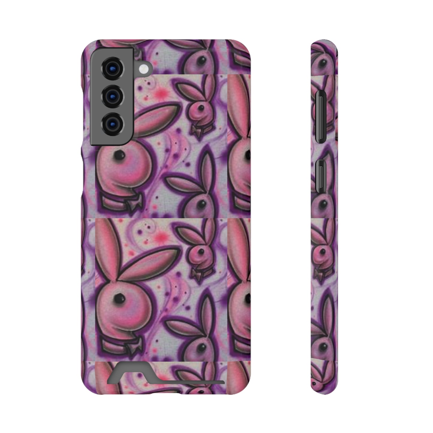 purple bunny Phone Case With Card Holder