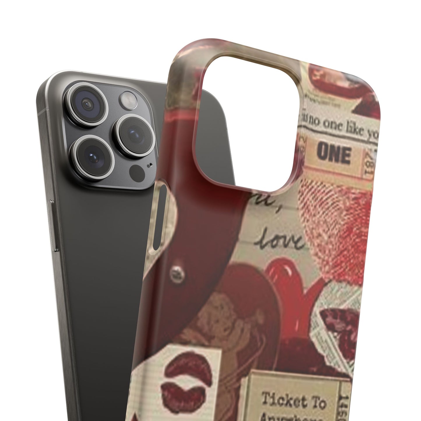 red collage phone case