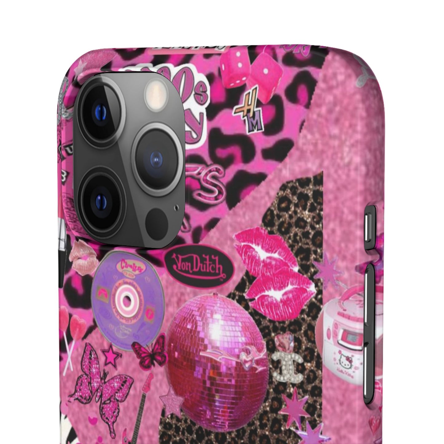 y2k trashy pink phone case