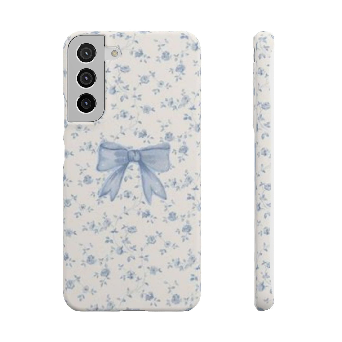 blue flowers and bow phone case