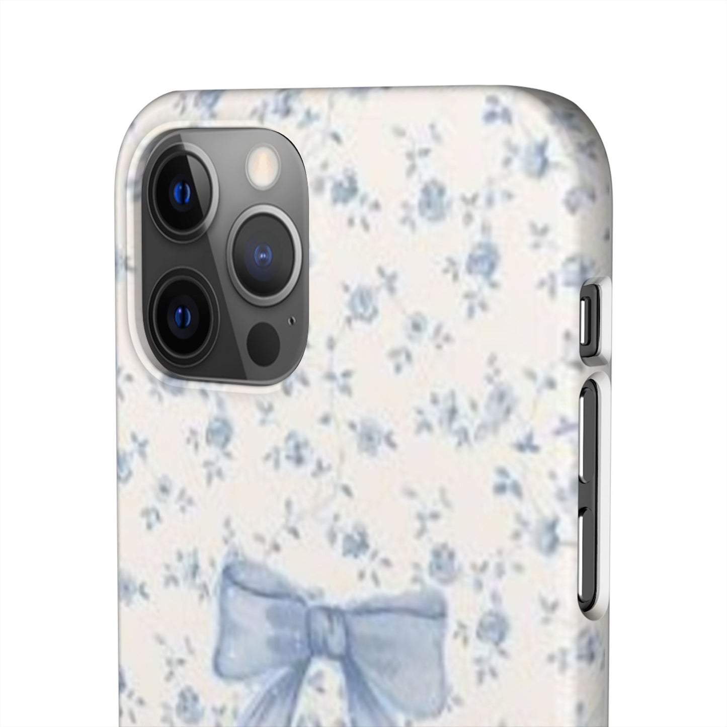 blue flowers and bow phone case