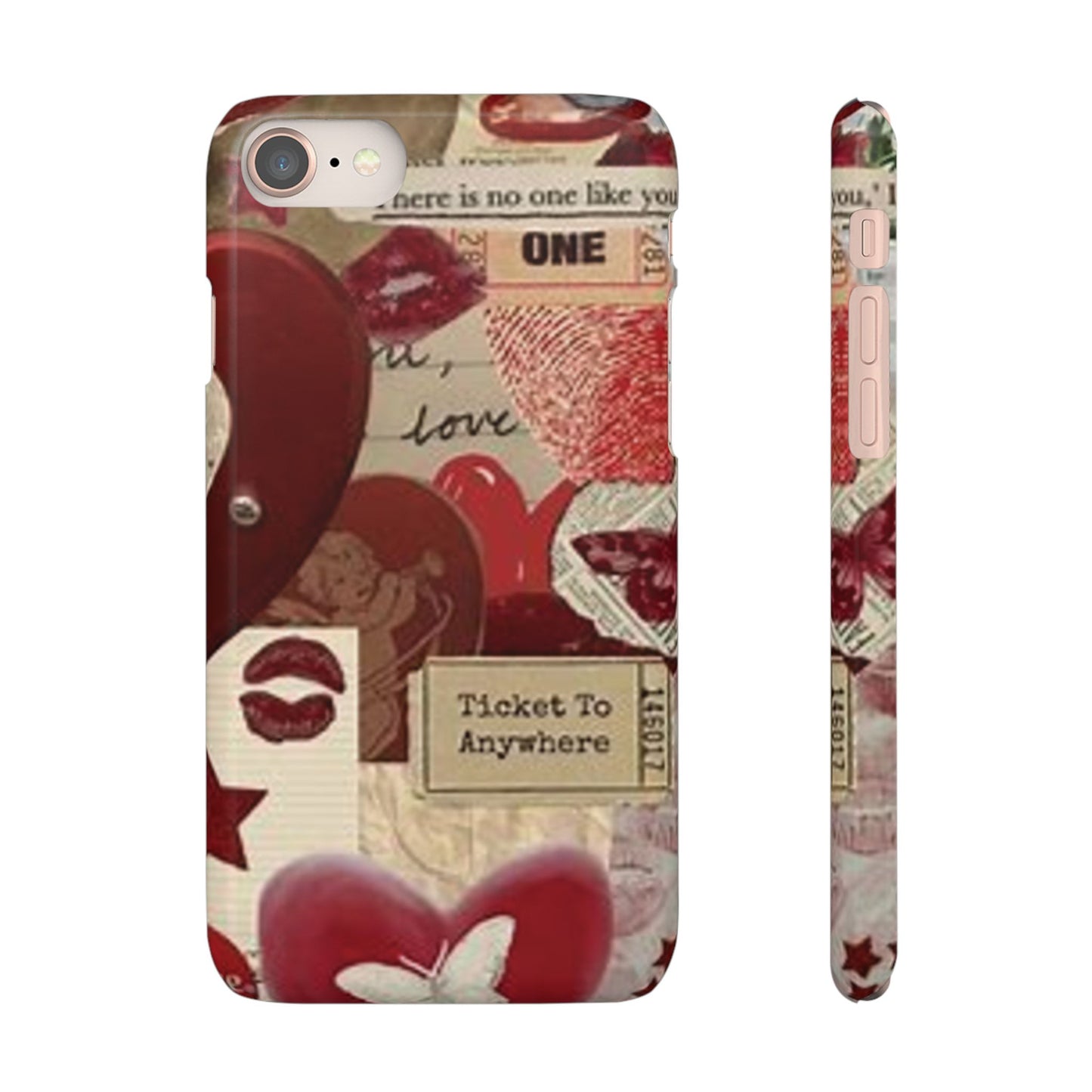 red collage phone case