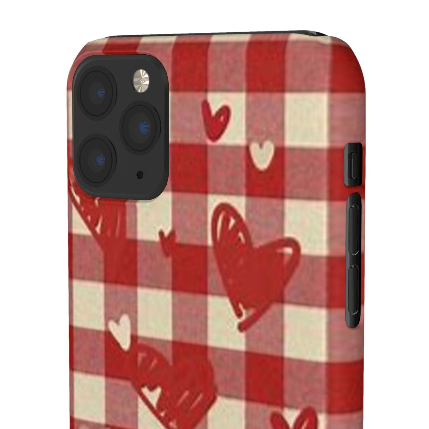 red plaid hearts phone case