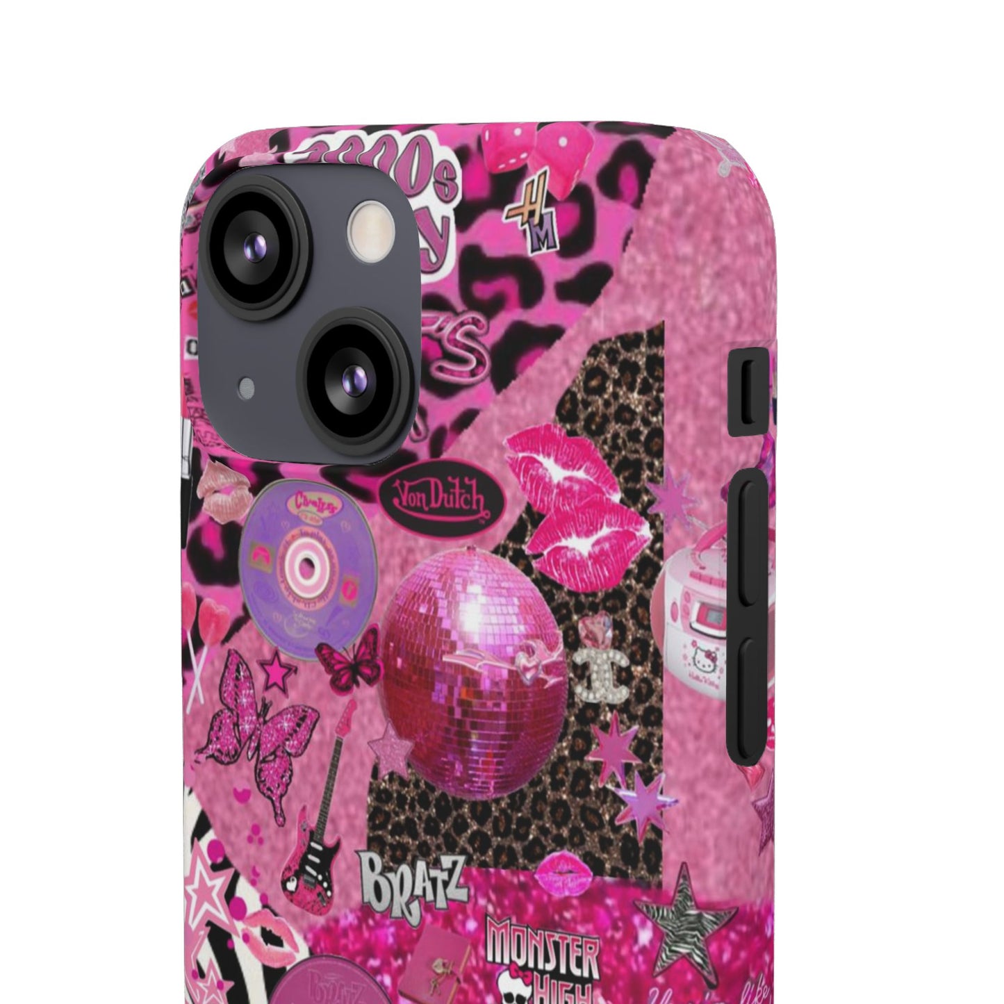 y2k trashy pink phone case