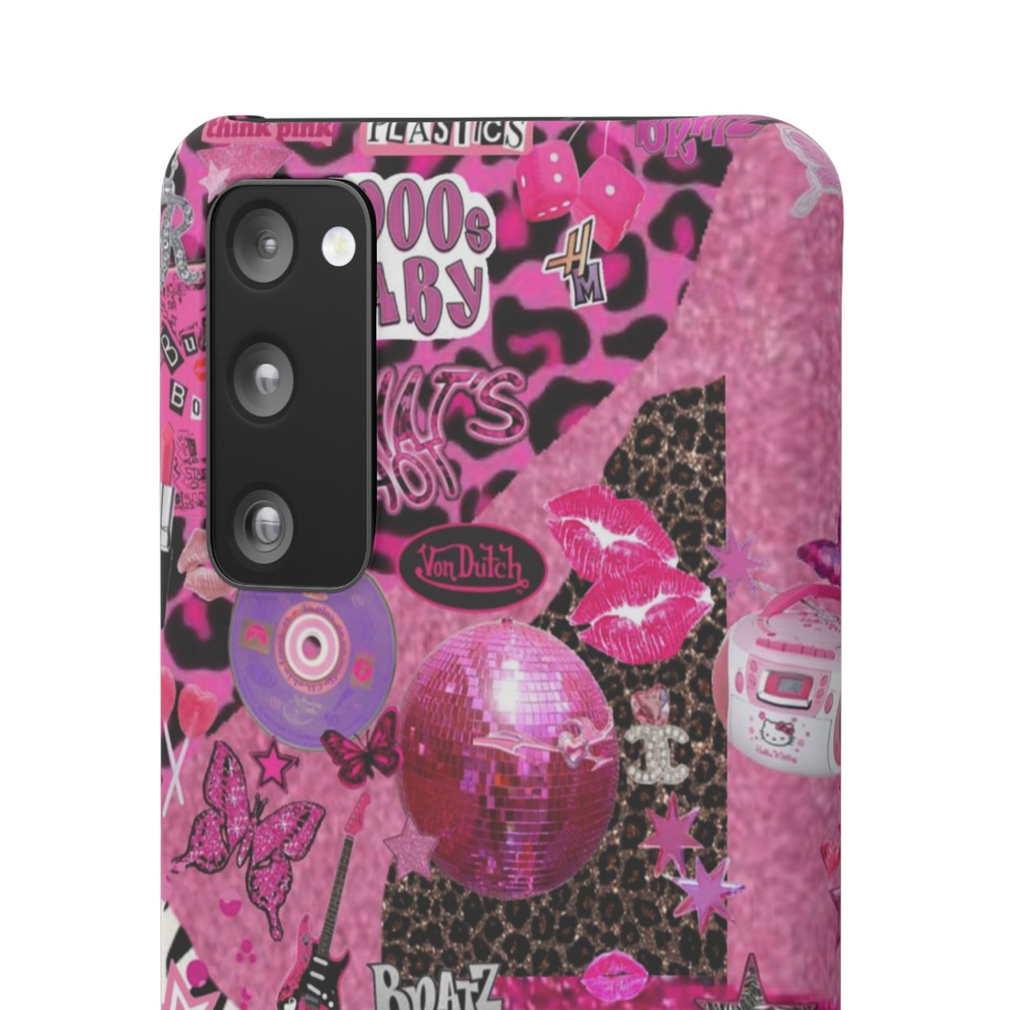 y2k trashy pink phone case