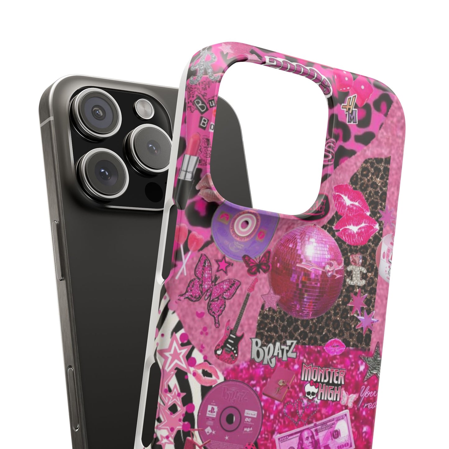 y2k trashy pink phone case