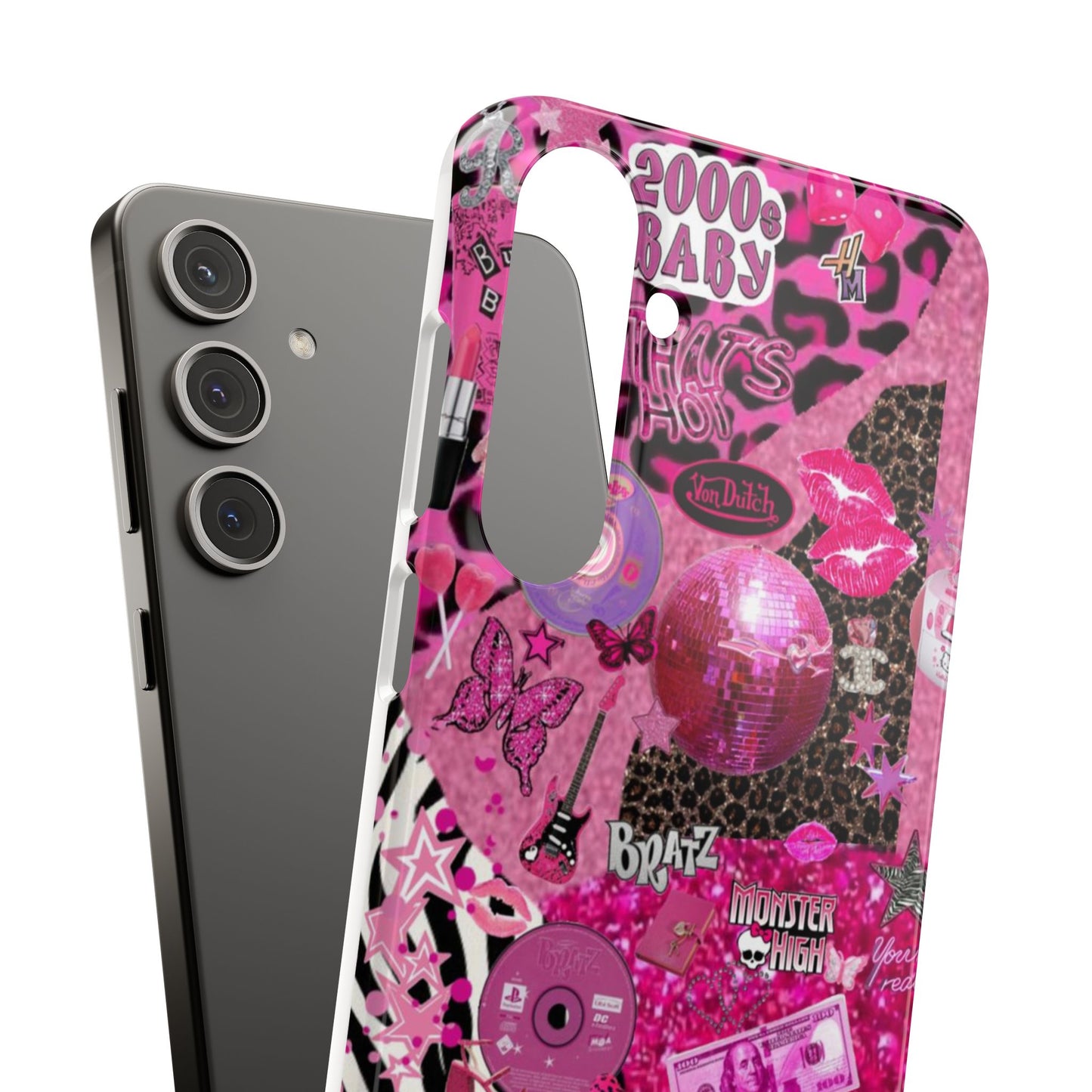 y2k trashy pink phone case